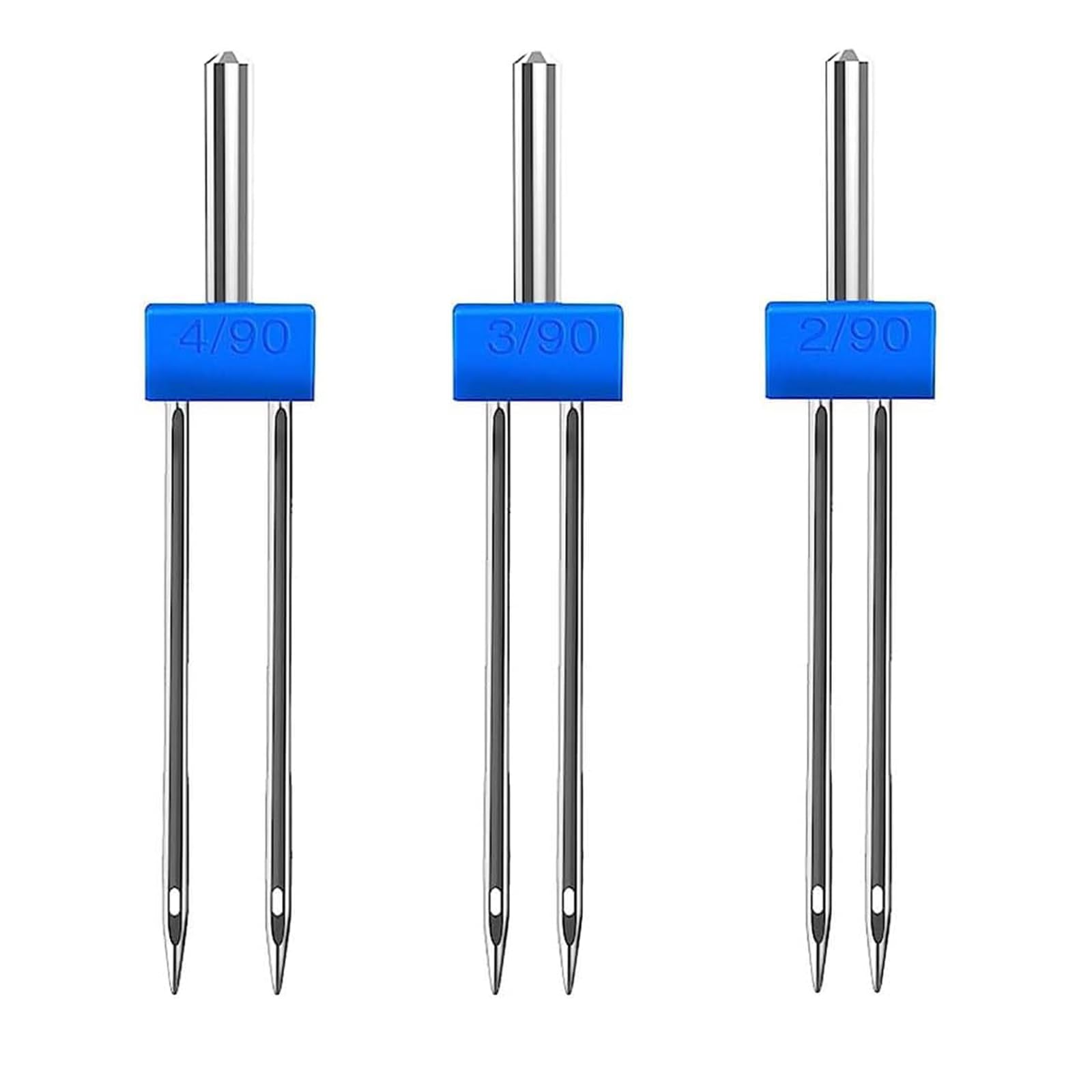 3 Size Twin Needles for Sewing Machine, Stretch Machine Double Twin Needles Pins for Household Sewing Machine, 3 Size Mixed 2.0/90, 3.0/90, 4.0/90