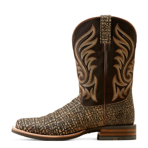 Ariat Mens Cattle Call Embroidered Square Toe Pull On Casual Boots Mid Calf - Brown3