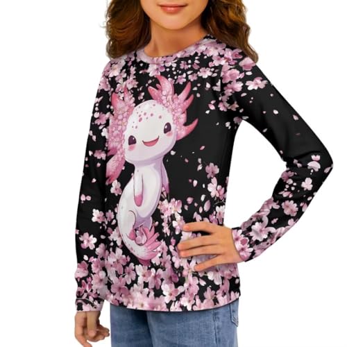 Image of Long Sleeve Shirts for Girls Winter Tops 3-16t Cartoon T Shirts for Fall Clothes