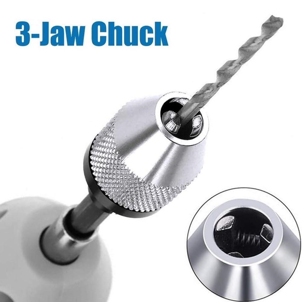 DEWIN Mandrin De Perceuse Sans Clé En Plastique, Mandrin De Perçage Sans Clé 2-13mm,1/2"-20UNF Avec Adaptateur De Mandrin 1/2" Pour Conversion à Clé à Chocs