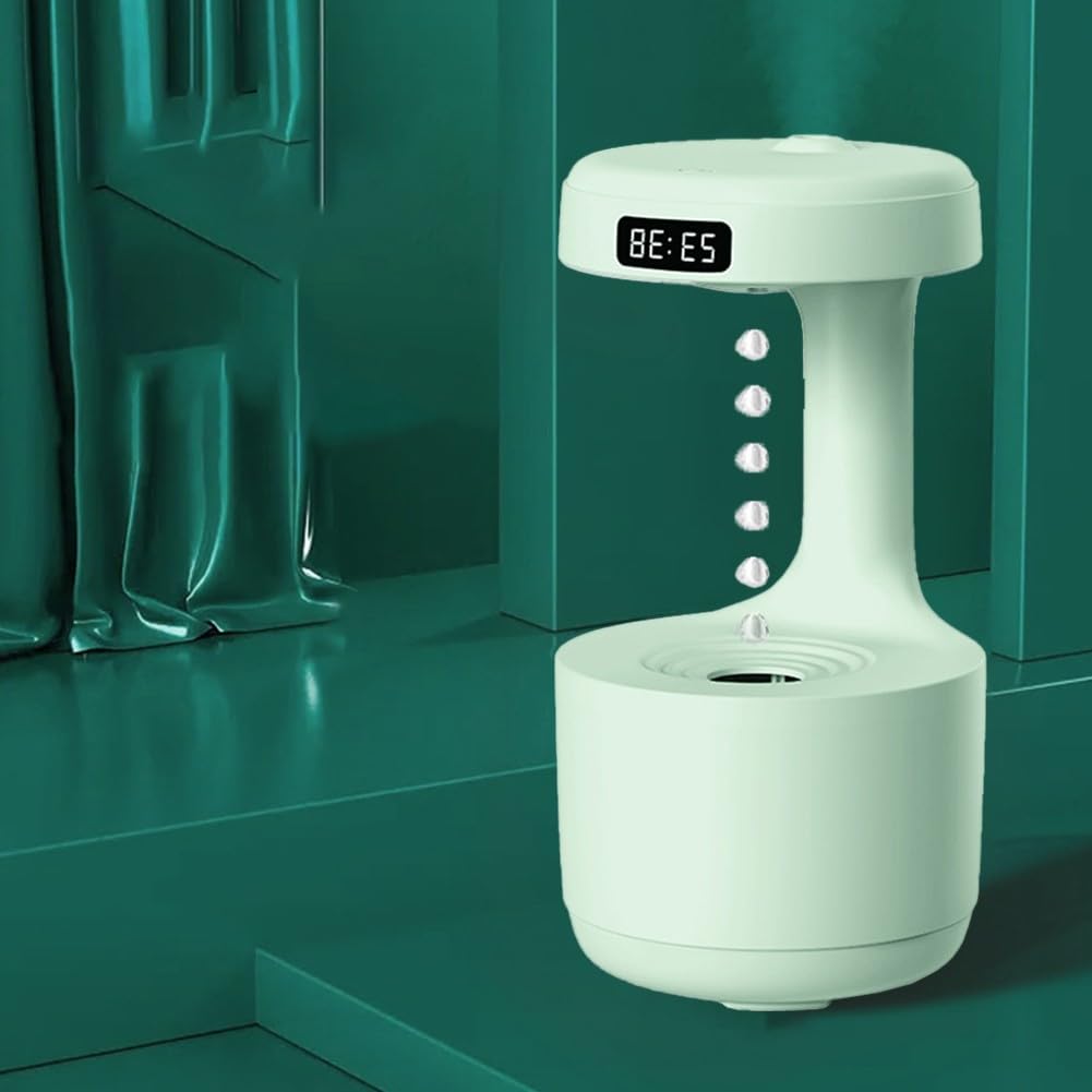 Umidificatore antigravità da 800 ml con diffusore di oli essenziali, ricaricabile tramite USB, per camera da letto, ufficio, auto, verde