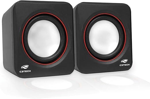 C3Tech Caixa de som SP-301BK Preto - Sistema de audio 2.0 P2