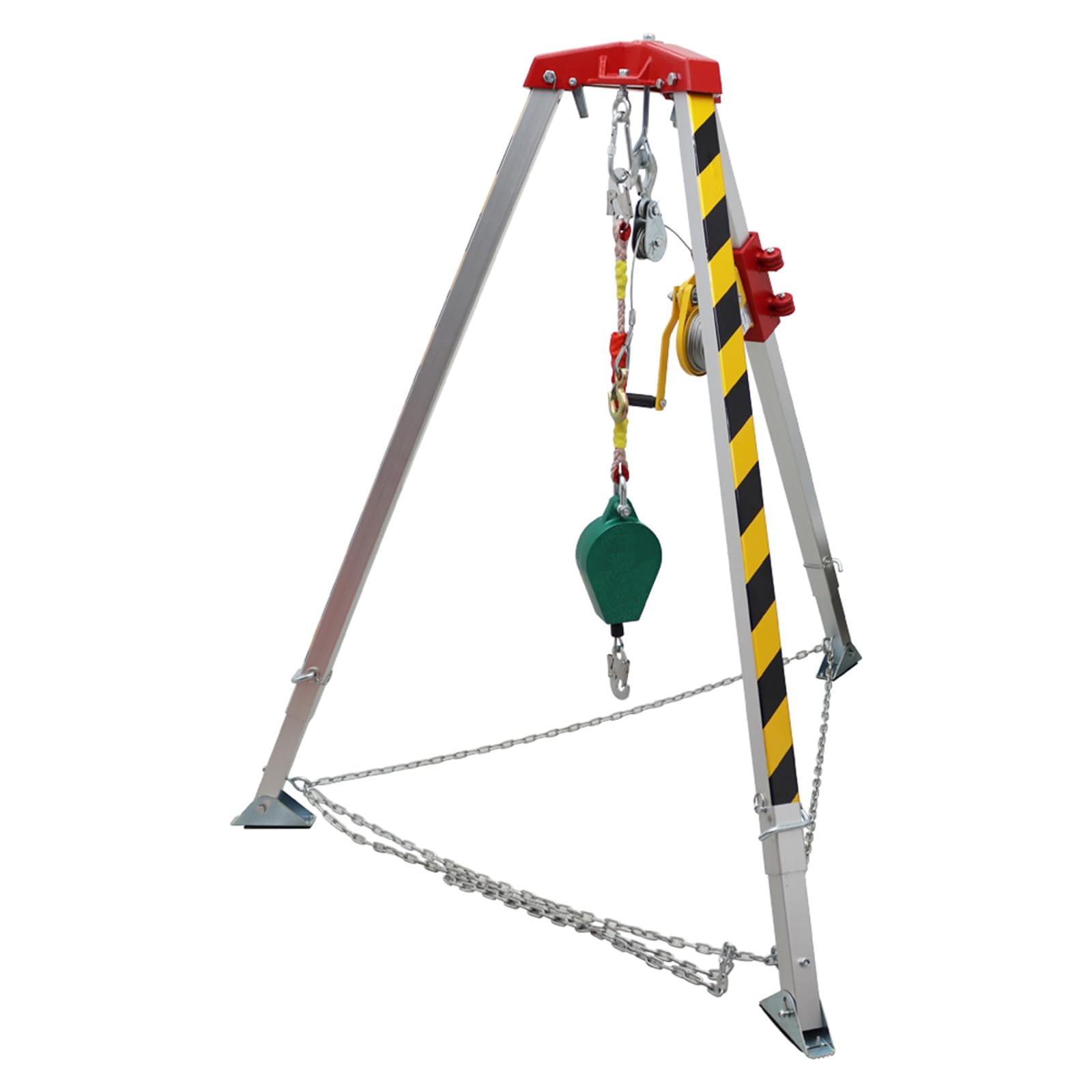 INTSUPERMAI Confined Space Tripod Kit Confined Space Rescue Tripod Aluminum Alloy Emergency Rescue Tripod Kit Aluminum Confined Space Tripod Kit with Fall Arrestor with 99ft Wire Rope