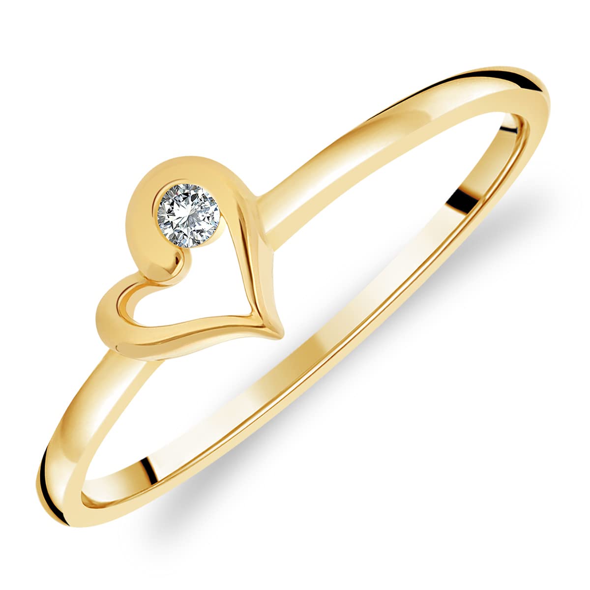 Damenring aus Gelbgold 375/1000, mit weißen Diamanten