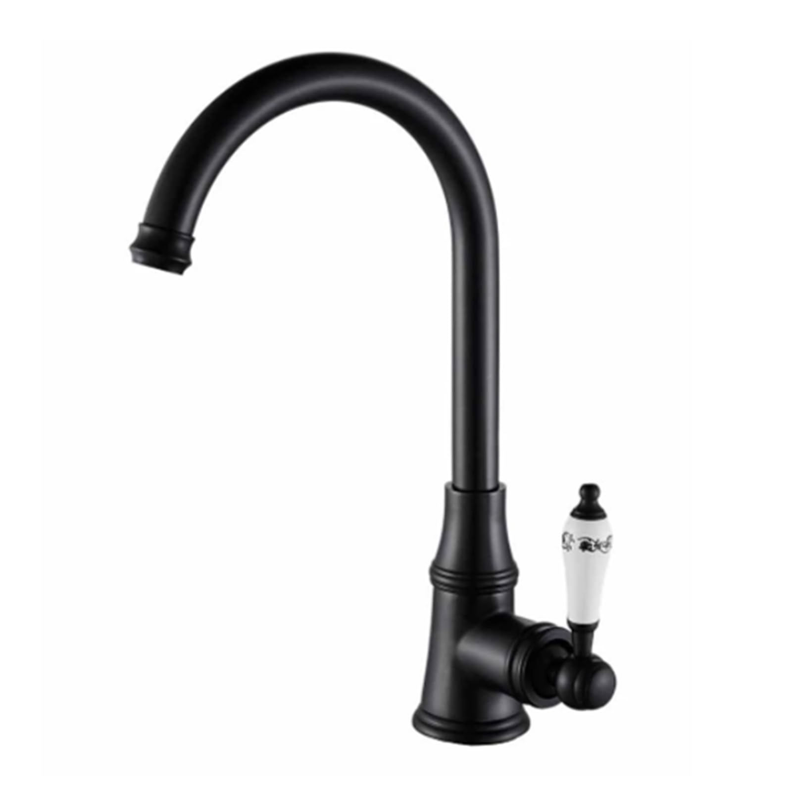 Kitchen Tap Hot and Cold Water Rotable Single Handle Sink Hole Brass,Black