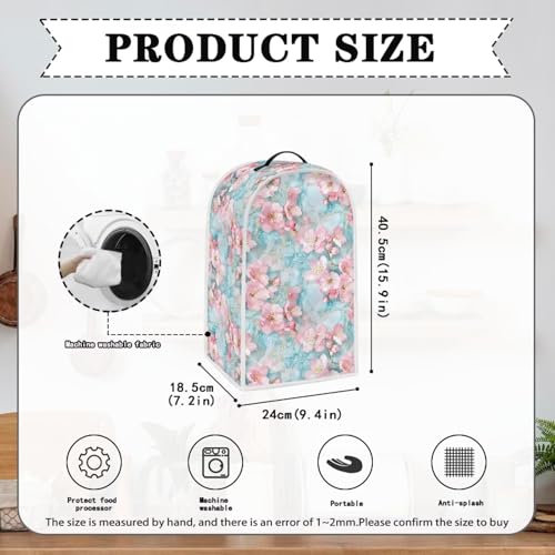 Image of Talayituse Cherry Blossom Marble Print Blender Dust Cover, Fingerprint Protection Cover for Stand Mixer or Coffee Machine, Home Kitchen Appliance Covers for Stain Dust Resistant Supplies