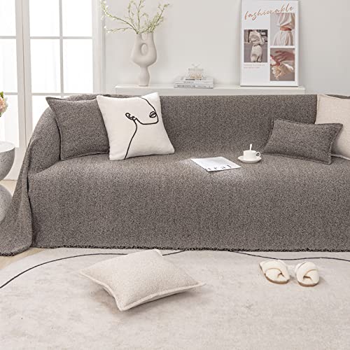 Funda de sofá de hilo Bouclé y manta multifuncional de lino para cama, 180x300 cm 2