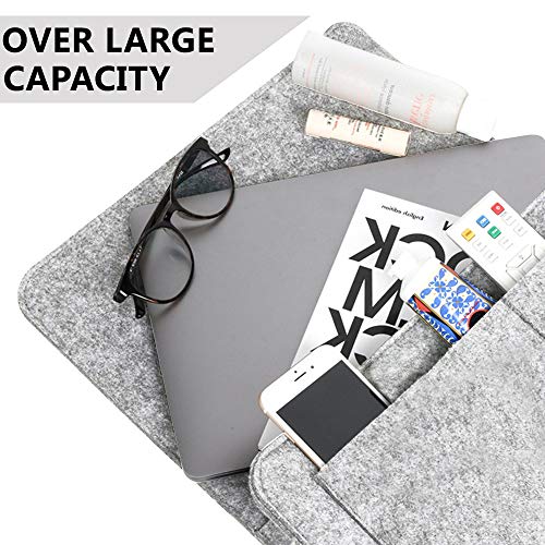 Amokee Betttasche, Sofa Organizer Anti-Rutsch Aufbewahrungstasche Dicke Filz Nachttisch Tasche Sofa Hängeaufbewahrung Bett Organizer für Handy, iPad, Brille, Buch, Fernbedienung (Hellgrau) - Image 4