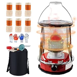 Mobiele verwarming zonder elektriciteit binnen, 4,6 l / 6 l noodkerosineverwarmer, campingkerosinekachel met valbeveiliging, olieverwarmers voor kasijs
