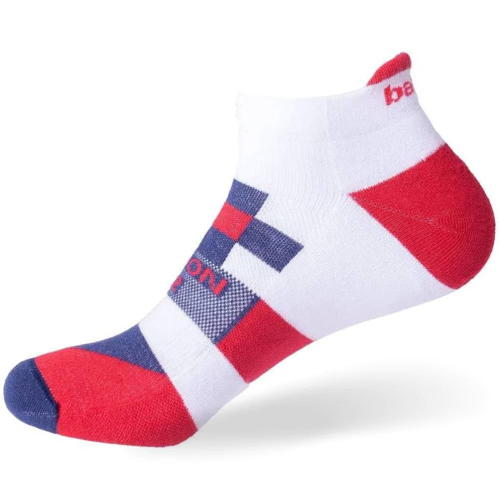 Balega London Marathon Ultralight Running Socks, White/Red/Navy - S