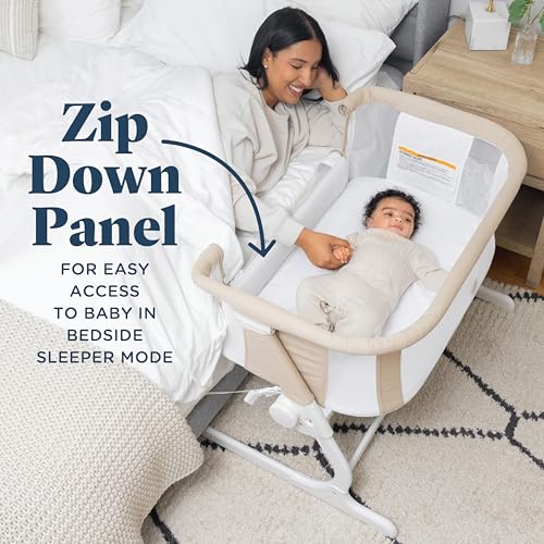 Image of Baby Delight Beside Me Dreamer Bassinet | Bedside Sleeper & Baby Bassinet | 6-Position Height Adjustment | Organic Oat