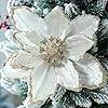 8 pcs 12 large christmas flower magnolia flowers christmas tree decoration artificial poinsettia stems velvet xmas ornaments for xmas tree table decorwhite  urban country home decor