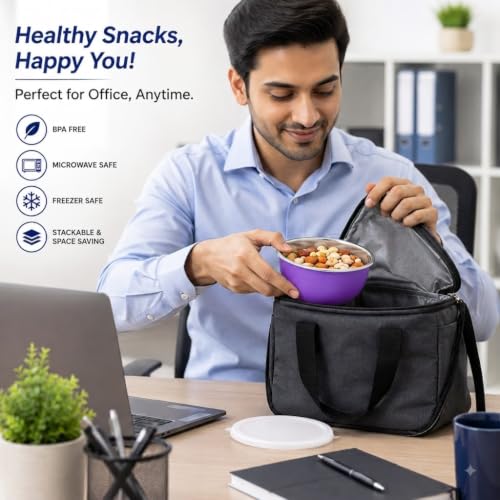 Image of Zaib Stainless Steel Microwave Safe Serving Bowl 500 ml, 14 cm