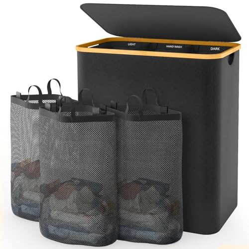 La Mejor Recopilación de Cesto para Ropa Sucia Coppel Top 10. 42 Cesto para Ropa Sucia, 160L Cesta de Lavandería plegable Gran Capacidad Cesto Con 3 bolsas de lavandería extraíbles, para Almacenamiento y Organización, Apto para lavadero,...