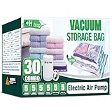 HIBAG Vacuum Storage Bags with Electric Pump,...