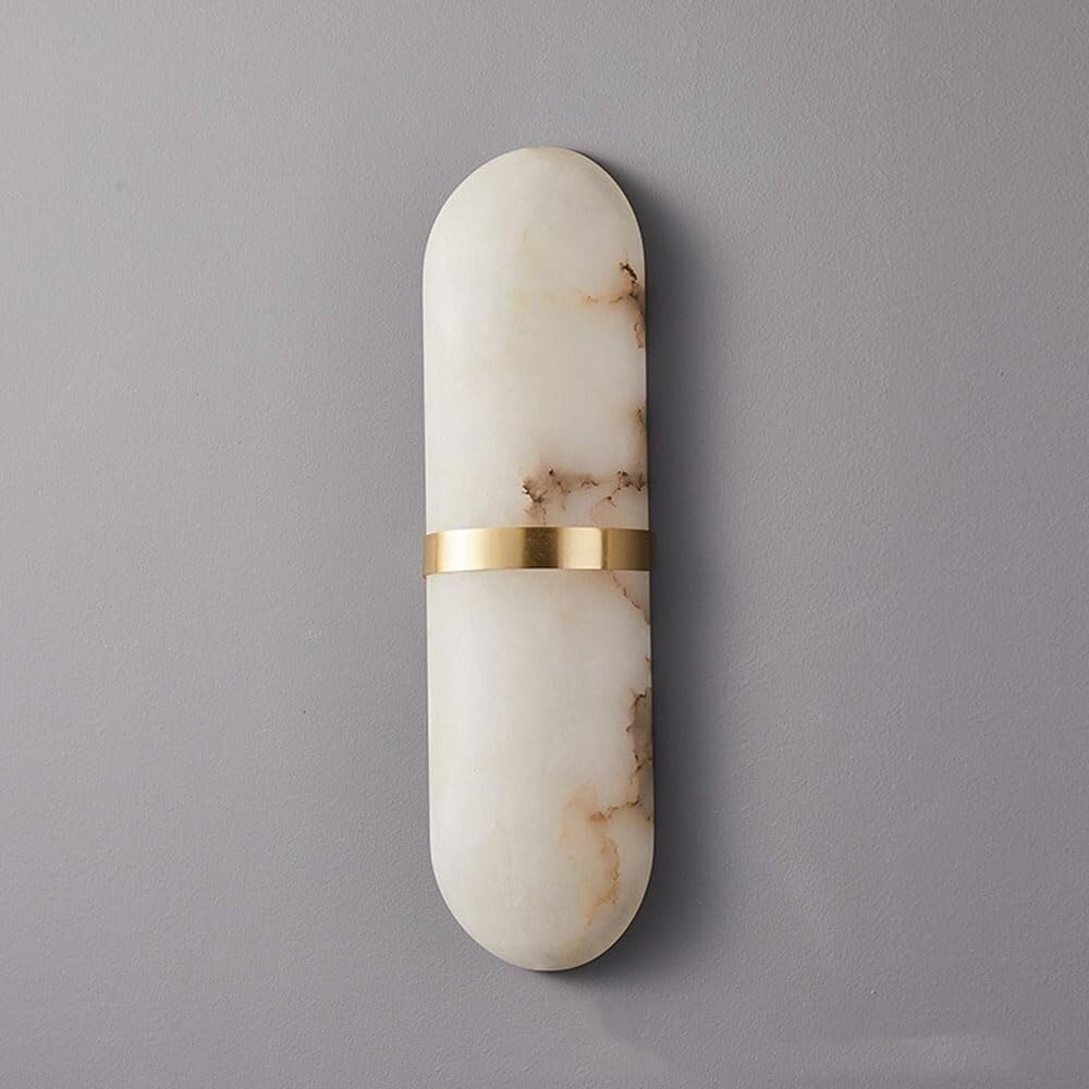 TONFON LED Wall Lamp Nordic Minimalist Style Wall Sconce Natural Alabaster Restaurant Wall Mounted Lamp for Bedroom Bedside Living Room Study Room Corridor Entryway Wall Lantern