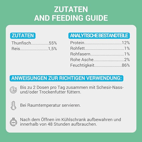 Schesir, Thunfischfilets in Gelee, ergänzendes Nassfutter für Katzen, Originalrezept, 100% natürlich, 12 Beutel à 70 g