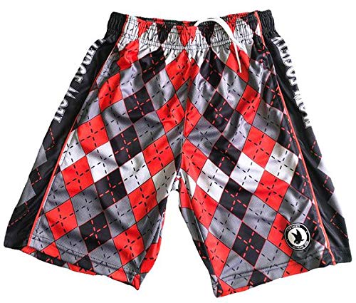 Flow Society Red, White & Blue Argyle Attack Boys Lacrosse Short - LAX - Athletic - Basketball - Baseball - Hockey - Football