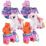 Cinco De Mayo Mini Pinatas for Kids Birthday Party 6Pcs Mexican Donkey Unicorn Camel Pinatas for Fun Fiesta Supplies Luau Event Photo Props Theme Decor Carnivals Festivals Taco Tuesday Event