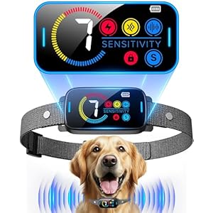 Bark Collar, Ultrasonic Dog Bark Collar for Large Medium Small Dogs, Smart Barking Collar, Rechargeable Anti Bark Collars for Dogs with Adjustable Ultrasonic Beep Vibration Modes & Sensitivity(Black)