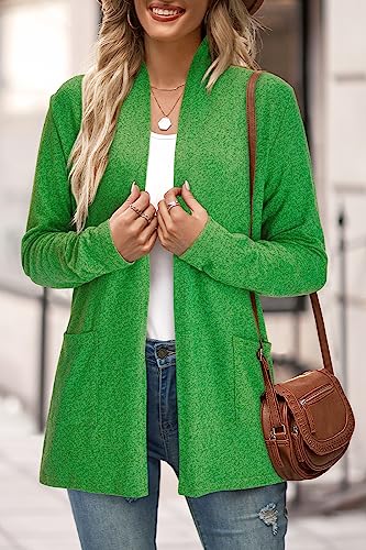 Image of ULTRANICE Cardigan Sweaters Womens Fashion 2025 Spring Lightweight Long Sleeve Casual Tops Clothes Outfits with Pockets