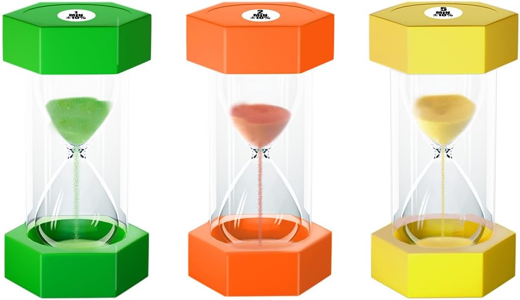 Sand Timer for Kids 1/2/5Minutes(Pack of 3)