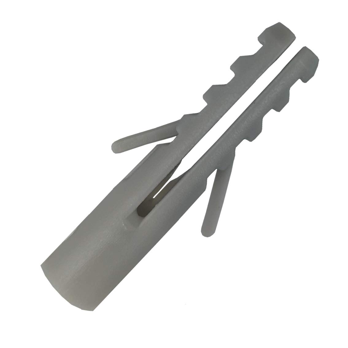 Hardware Nylon Wall Plugs - 6mm x 30mm - Pack of 100 - Heavy Duty Plastic Rimless Grey Expansion Wall Fixings.