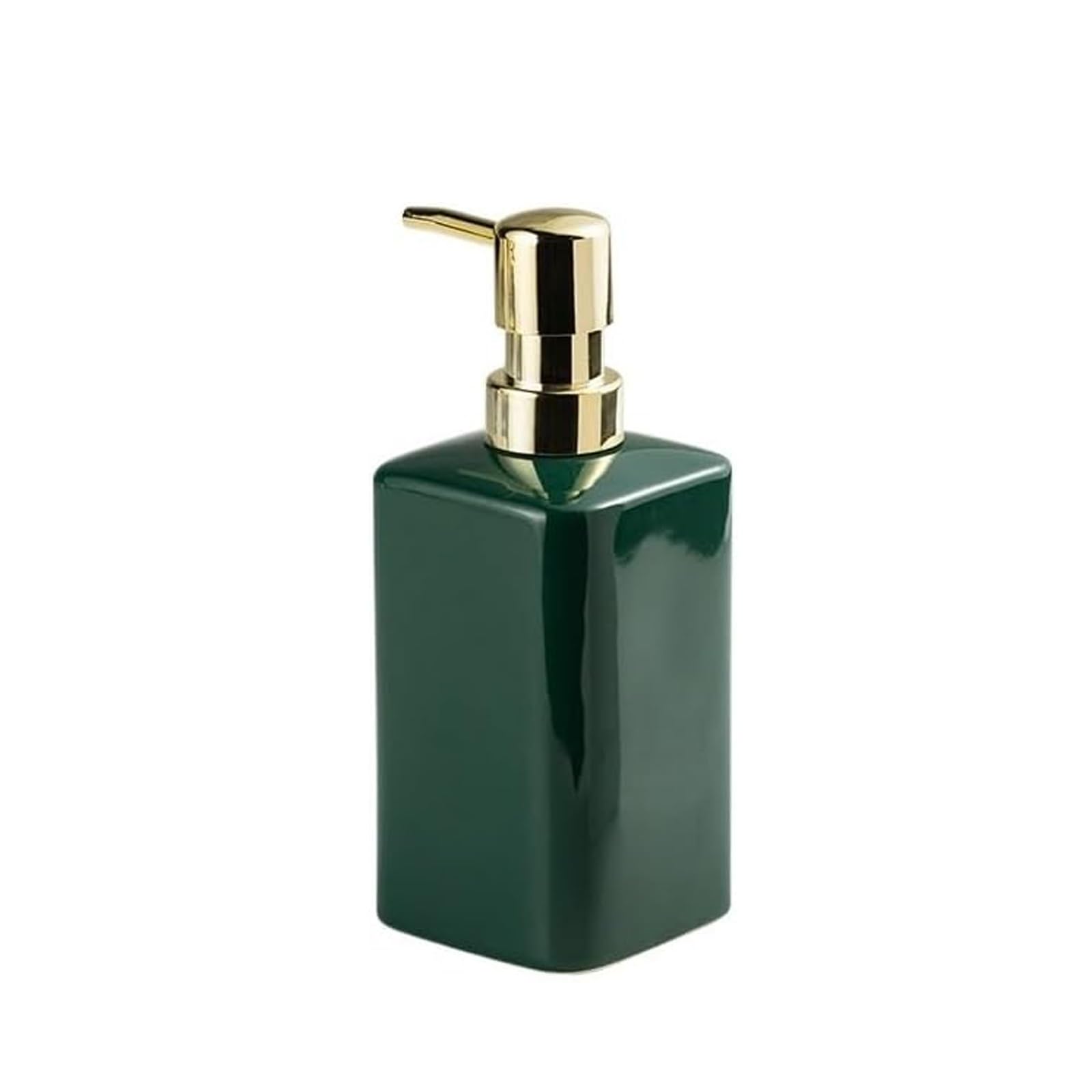 Kxaoxgrc Grn Glass Soap Lotion Dispenser Set, Hand Soap Dispenser Ceramic Gold Pump Square Lotion Bottle Multicolor Kitchen Bath(Grn)