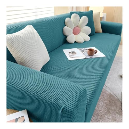 L字型ストレッチソファカバー モジュラースリップカバー 1/2/3/4人掛けソファ用 コーナープロテクター リビングルーム用 XLサイズ (235 300 cm) パインブルー