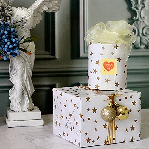 Set carta regalo oro bianco, 6 fogli carta regalo