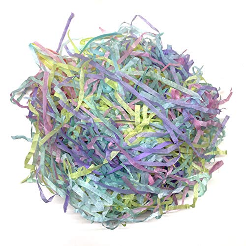Image of Multicolor shredded crinkle paper grass strips, reusable recycled eco friendly packaging material for Diwali gift fillers, wedding gift hampers, product packaging, premium shreds (1000 GRAMS / 1 KG)