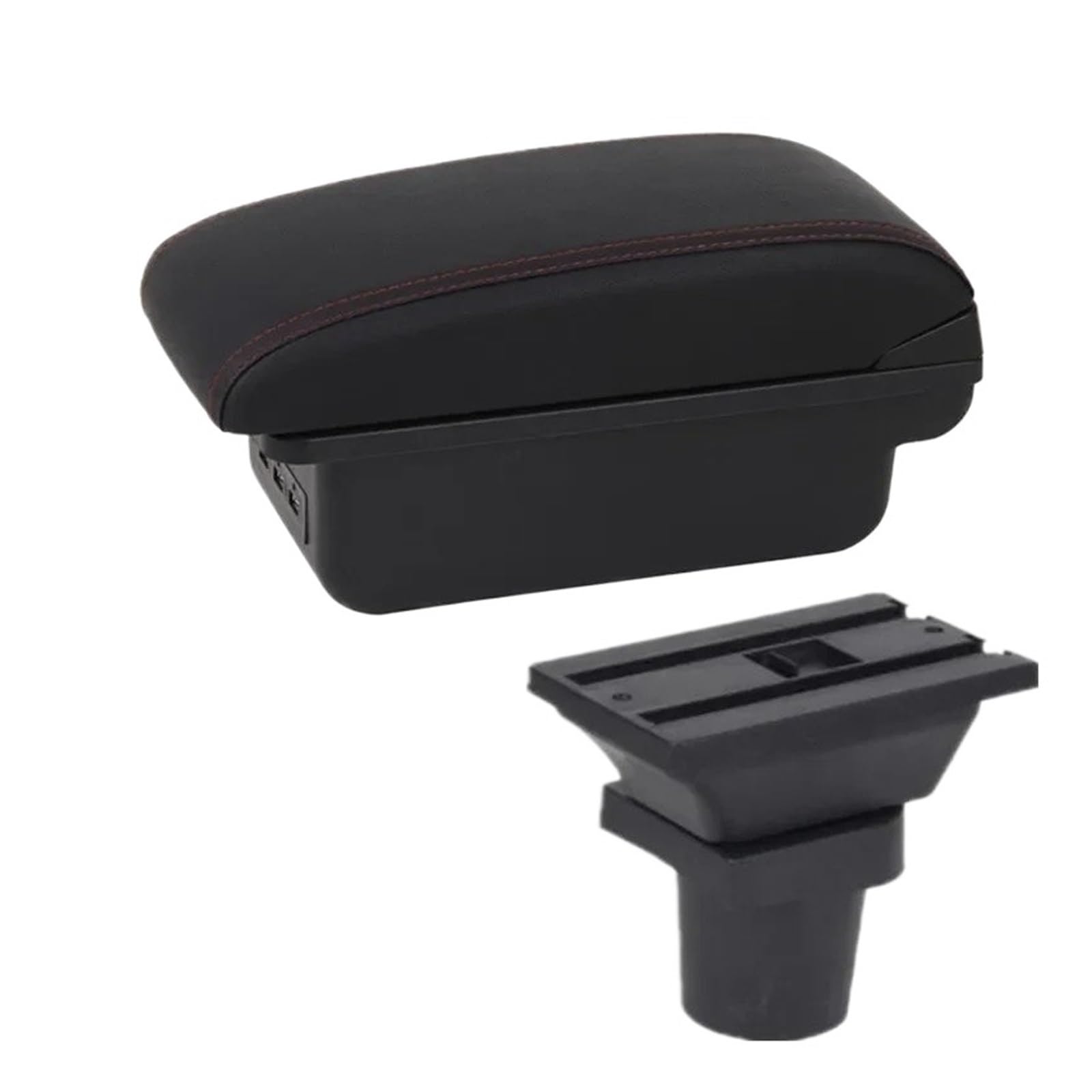Umdjju B1 Red Line 3Usb For Focus Mk1 Car Armrest Box Center Storage Interior Dedicated Retrofit Accessories Car Centre Console Armrest Box(B1 Red Line 3Usb)