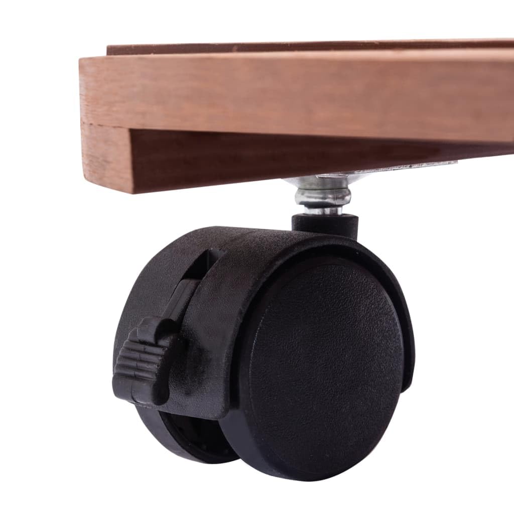 Pflanzenroller 4er Set Braun Ø30 cm WPC Pflanzenuntersetzer mit Rollen rund fahrbarer Blumenroller für Blumentopf tragfähig bis 100 kg wetterfest Transportroller Garten Balkon