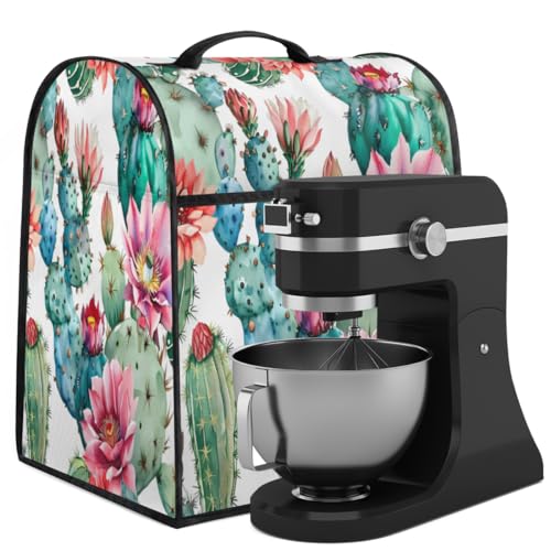 Coffee Maker Cover Watercolor Flower Cactus Kitchen Appliance Covers Small Appliance Covers Blender Cover Juicer Cover Dust Covers for Kitchen Appliances with Top Handle and Pockets,Washable,C204