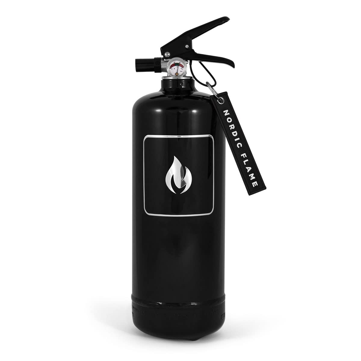 Nordic Flame Pulver-Feuerlöscher Classic schwarz 2 kg N110:Eleganter 2 Kilogramm Feuerlöscher in zeitlosem Schwarz