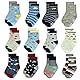 ELUTONG Stoppersocken Kinder 12 Paar Kleinkind Jungen ABS Rutschfeste Socken Antirutsch Socken Kinder Antirutsch Kinder Socken für 3-5 Jahre Jungen und Mädchen