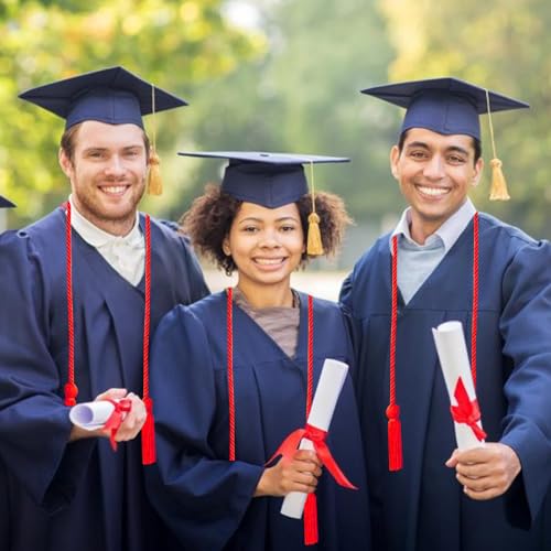 Image of Graduation Honor Cords Red Graduation Cords with Tassels, 67 inch Long for Graduation Students
