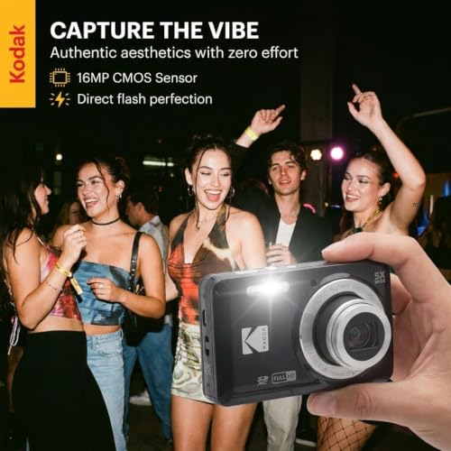 Kodak PIXPRO FZ55 Black 16MP CMOS Sensor Digital Camera 5X Optical Zoom 28mm Wide Angle 1080P Full HD Video 2.7" LCD Vlogging Camera Bundle with Tudak Compatible Case, 32GB SD Card & Microfiber Cloth - image 2