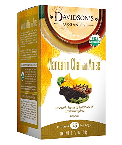 Davidson's Tea Mandarin Anise Chai, 1.77 Oz, 25 Count Tea Bag #TOP24