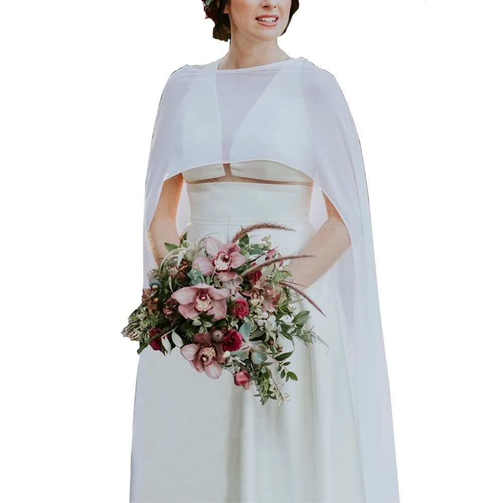 Cape de mariage en mousseline pour dîner chic et cérémonie de bal en soirée