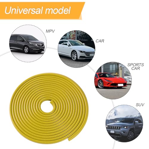 Image of Osilly Car Door Edge Guards, 16Ft Rubber Seal Car Door Edge Trim, U Shape Door Edge Protector Guard, Aluminum Weather Proofing Automotive Door Edge Molding Protection for Most Car (Yellow)