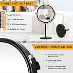 ALHAKIN 10x Magnifying Makeup Mirror, 8 Inch Tabletop Mirror Double Sided with Magnification, Swivel Make Up Mirror for Bathroom, Black - Image 4