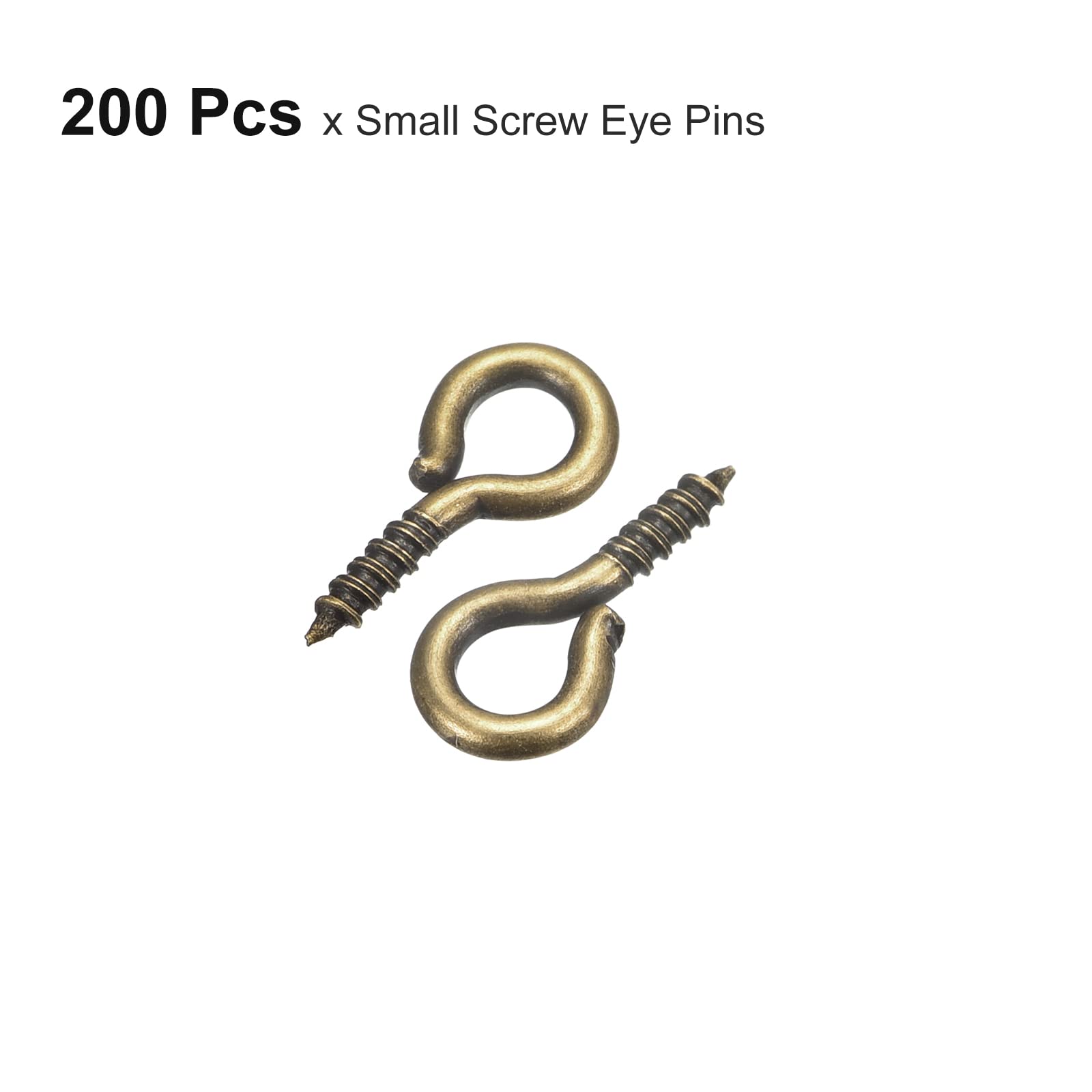 200 Tornillos Con Ojo Pequeños De 4x8mm - Para Joyería, Manualidades Y DIY, Color Tono Bronce