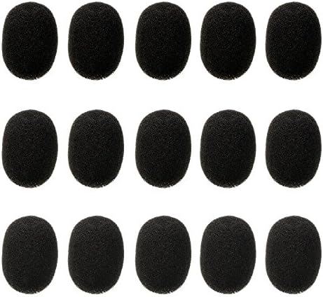 Eboot 15 Pack Mini Microphone Covers Foam Windscreen Lapel Headset Mic Foam Cover Protection for Small Lapel and Lavalier Microphones (Black) image 5