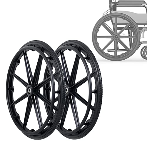 ESOYAWE Conjunto De 2 Rueda Trasera De La Silla De Ruedas, 24 Pulgadas No Neumática Prueba De Pinchazos Sólido Rueda De Silla De Ruedas Manual, Ruedas para Sillas De Ruedas De Repuesto