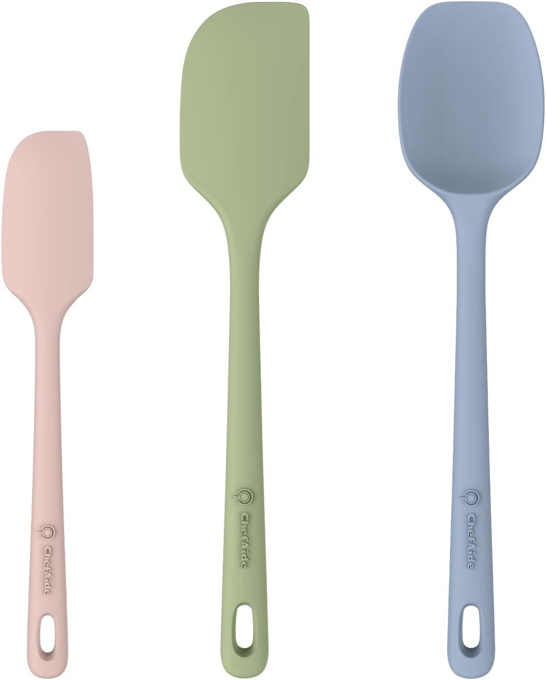 ChefAide 3 Pieces Silicone Spatulas Set, Heat Resistant Rubber Spatula