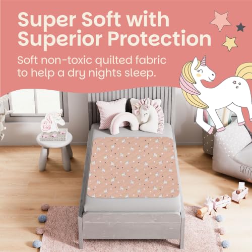 Image of Lynmark Toddler Potty Training Bed Pads - Double, 1 Pk Unicorn 53x33