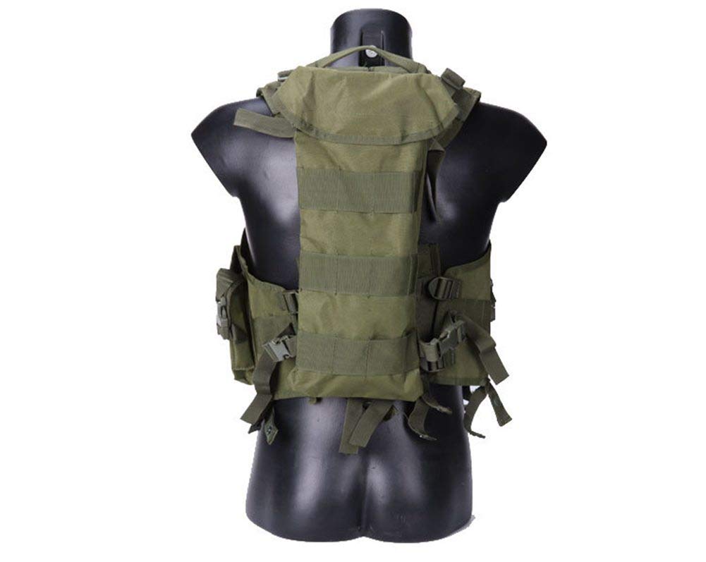 Seal kamizelka taktyczna kamuflaż wojskowa armia kamizelka bojowa dla mężczyzn polowanie gra wojenna airsoft outdoorowa kamizelka sportowa z torbą na wodę, OD, M