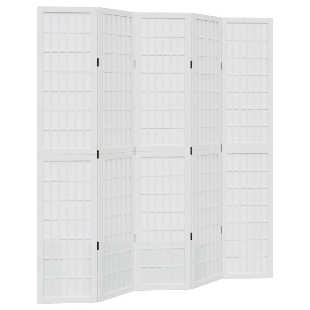 Vidaxl (40 X 200 Cm/ 5 Piece) Room Divider Panels Office Privacy Screen Solid Wood Paulownia