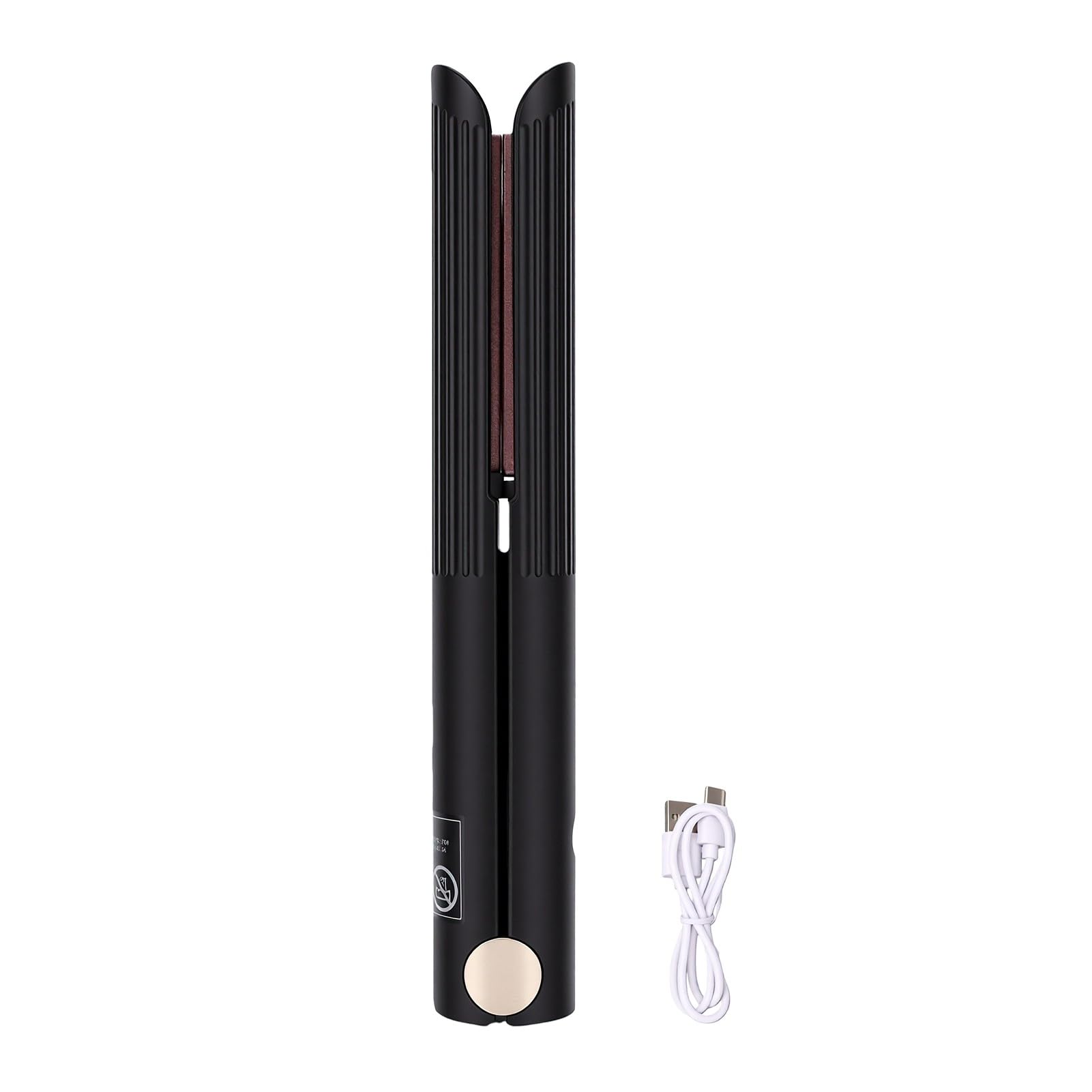 Yinhing Kabelloser Haarglätter Mini Glätteisen und Lockenstab 3 Temperaturstufen 2200mAh USB Wiederaufladbar for Reisen Büro Wohnheim (BLACK)